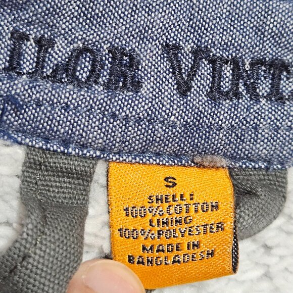 Tailor Vintage Mens Gray Sherpa-Lined Canvas Jacket With Corduroy Collar & Butto - Picture 5 of 16